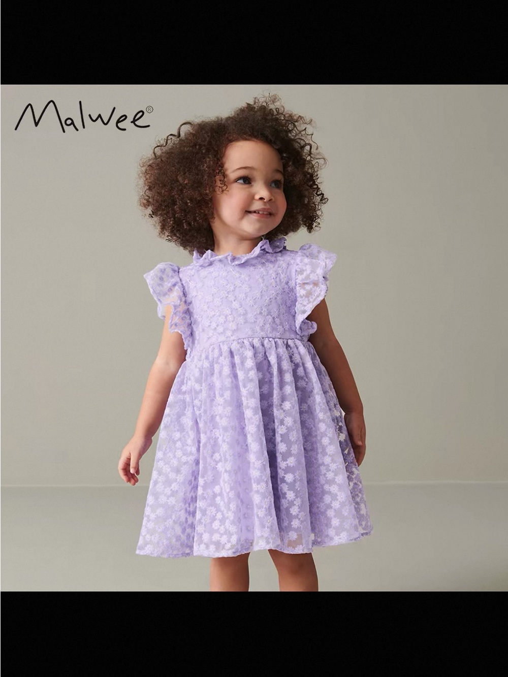 Malwee Lilac Floral Lace Ruffle Dress size 5T 110 cm cotton NEW without tags